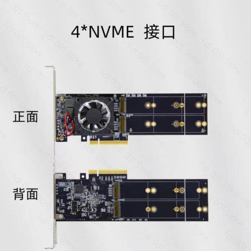 NO NEED PCIe Bifurcation PEX87 - Quad M.2 Nvme Pcie Bifurcation Card 评论和价格